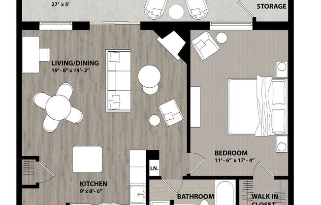 1 bed, 1 bath, 755 sqft, $1,920, Unit C03