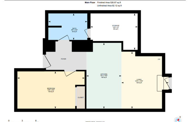 1 bed, 1 bath, 526 sqft, $1,450, Unit #1B