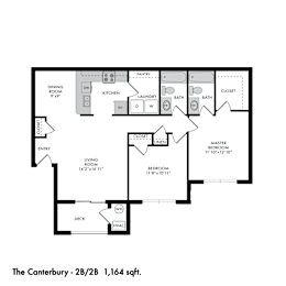 2 beds, 2 baths, 1,164 sqft, $1,695