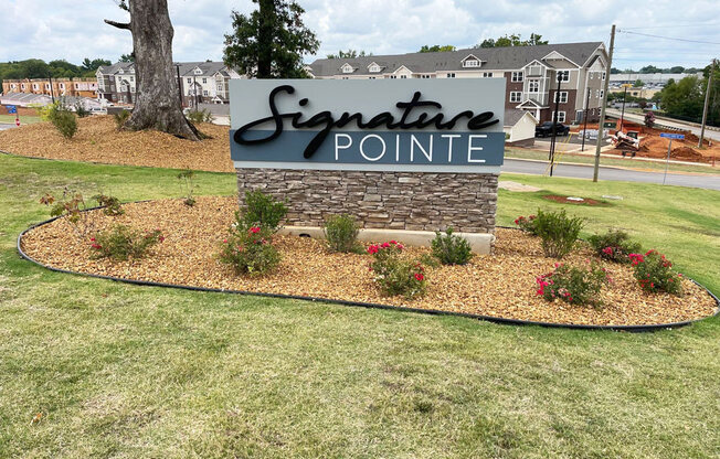 Entrance sign at Signature Pointe Apartment Homes, Athens, AL