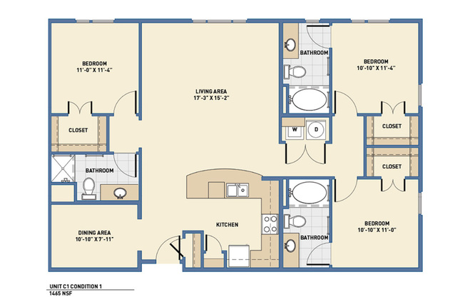 3 beds, 3 baths, 1,465 sqft, $3,345