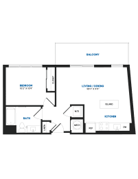 1 bed, 1 bath, 623 sqft, $2,547