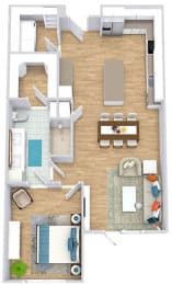 1 bed, 1 bath, 875 sqft, $2,554