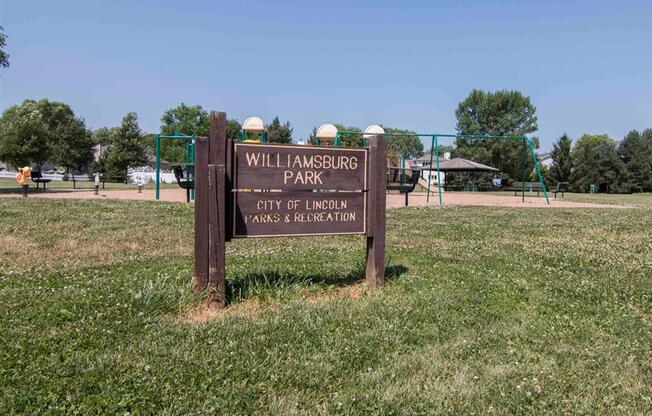 Williamsburg Park city park near Williamsburg Park Apartments in Lincoln NE