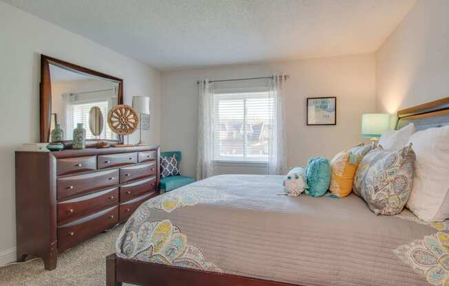 Beautiful Bright Bedroom With Wide Windows at Nob Hill Apartments, Nashville, TN