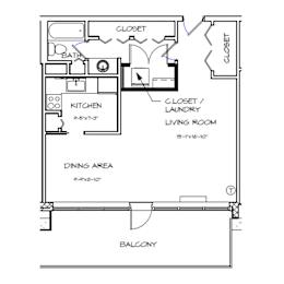 Studio, 1 bath, 576 sqft, $1,892