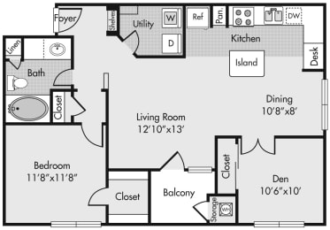 2 beds, 1 bath, 926 sqft, $1,495