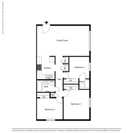 3 beds, 1 bath, 1,092 sqft, $795