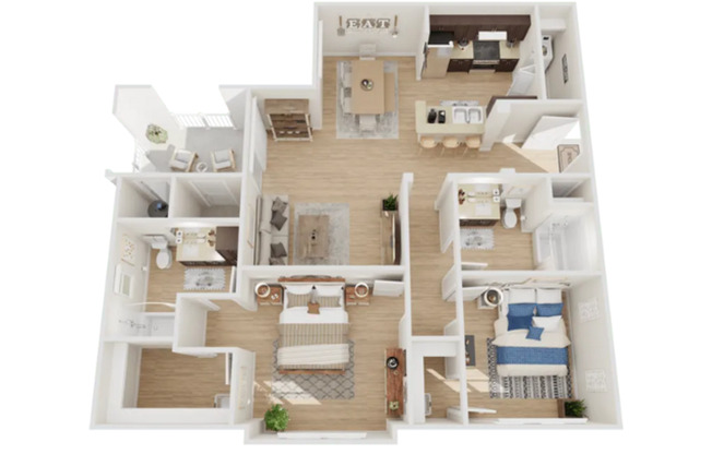 2 beds, 2 baths, 1,051 sqft, $2,495, Unit 262