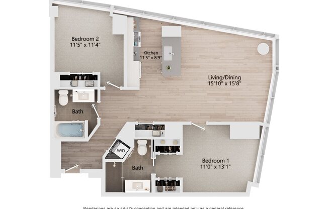 2 beds, 2 baths, 1,128 sqft, $5,053