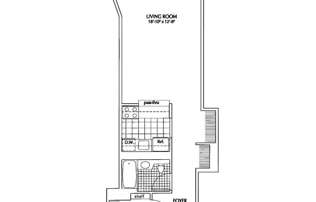 Studio, 1 bath, 547 sqft, $3,497, Unit 22G