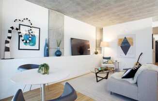 Yard Apartments Model Living Room