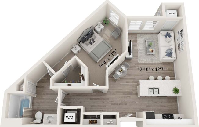 1 bed, 1 bath, 815 sqft, $1,640, Unit 462