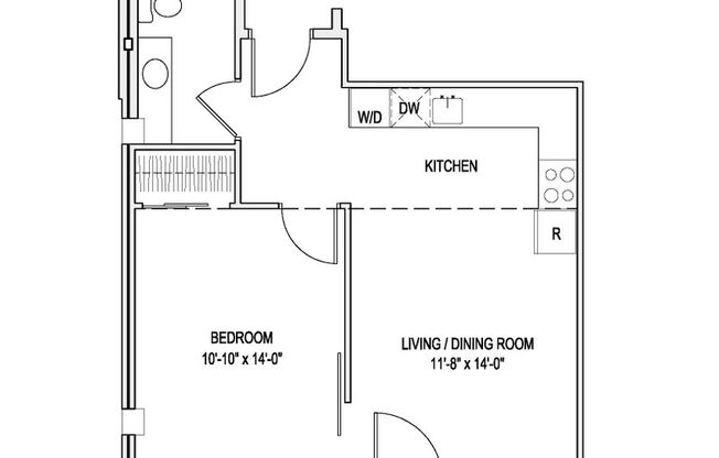 1 bed, 1 bath, 518 sqft, $1,800, Unit 807