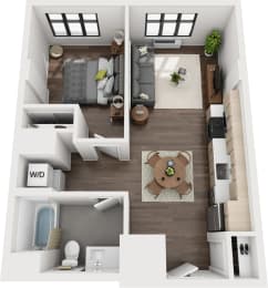 1 bed, 1 bath, 633 sqft, $1,488