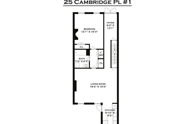 1 bed, 1 bath, $3,400, Unit apt 1 (Garden)