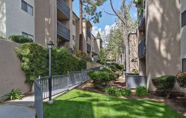 manicured lawns at Terrace Gardens Apartment Homes, Escondido, CA