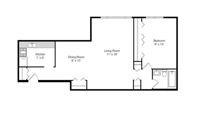 1 bed, 1 bath, 700 sqft, $1,695, Unit 428