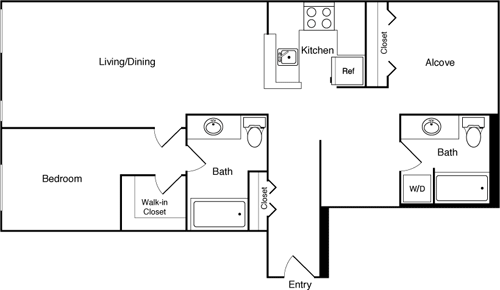 2 beds, 2 baths, 1,342 sqft, $3,207, Unit 601