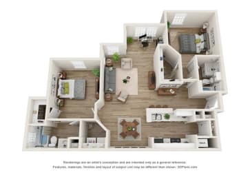 2 beds, 2 baths, 1,224 sqft, $1,945