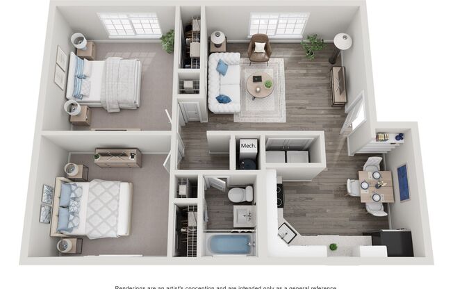 2 beds, 1 bath, 820 sqft, $1,260, Unit 3507-01