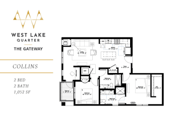 2 beds, 2 baths, 1,052 sqft, $2,690