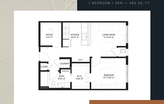 1 bed, 1 bath, 680 sqft, $1,399, Unit 242