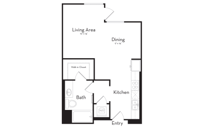 Studio, 1 bath, 547 sqft, $2,545