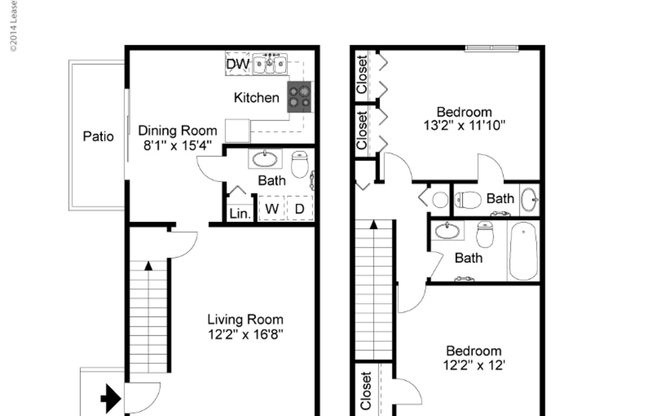 2 beds, 1 bath, 1,018 sqft, $1,090