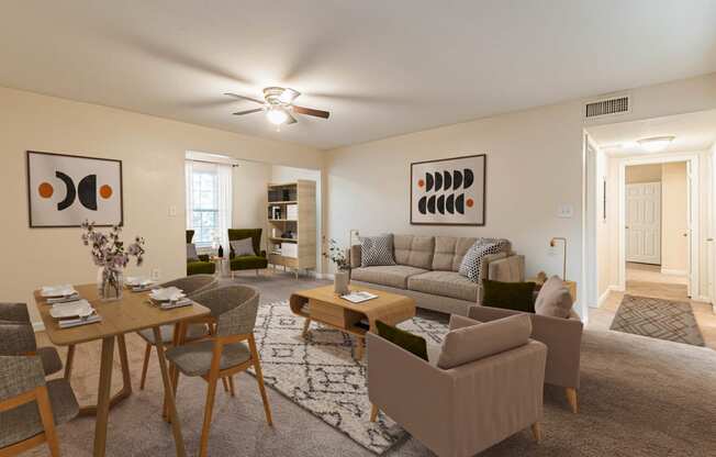 Dominium-Fulton Pointe-Virtually Staged Dining and Living Room