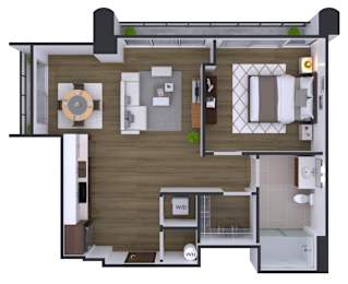 1 bed, 1 bath, 540 sqft, $2,347