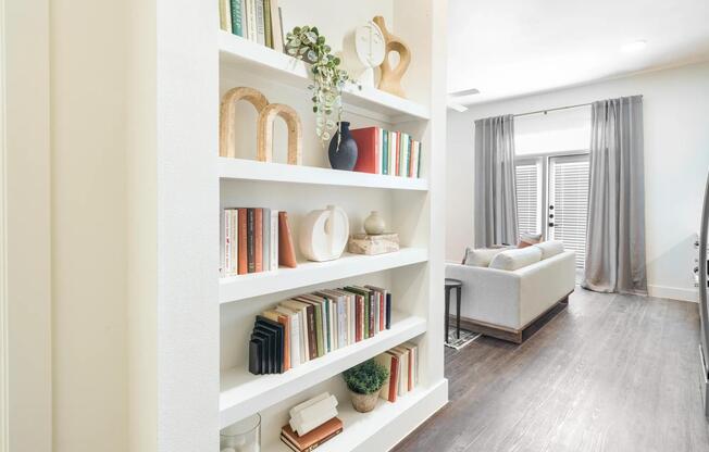 Built-in bookshelves offer the perfect blend of function and style—ideal for showcasing your favorite reads or personal decor.