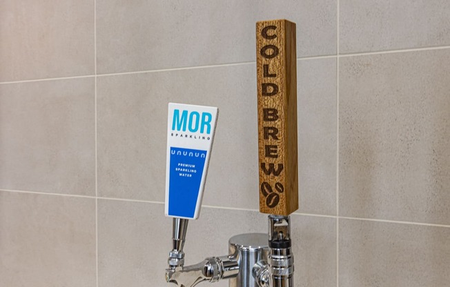 Cold brew station and sparkling water on tap
