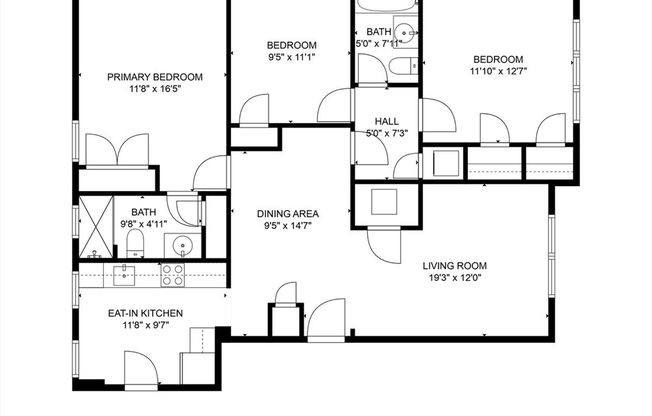 3 beds, 2 baths, 1,230 sqft, $4,500, Unit 3