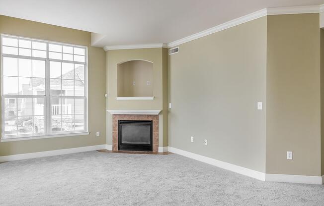 a room with a large window