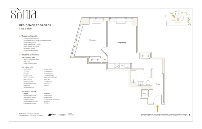 1 bed, 1 bath, $6,525, Unit 2806