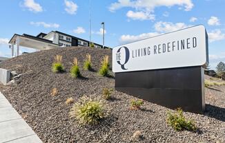 a building with a sign that reads the living reefed
